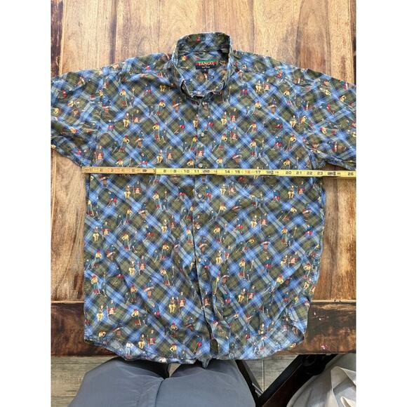 Vintage Tango Men's Button Up Short Sleeve Golf Shirt Size Large - Picture 5 of 6